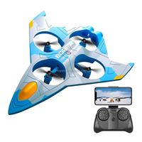 Drone per Fotografia Aerea con WiFi, Quadricottero Controllato da App, Aereo RC Acrobatico, Giocattolo per Bambini, Aeroplano Telecomandato con Telecamera FPV 480P