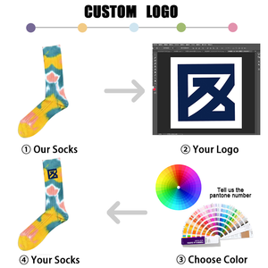 कस्टम खेल बुना हुआ मुद्रित कढ़ाई लोगो कपास टाई डाई यूनिक्स कस्टम पुरुषों मोजे - Product Image 1