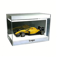 Boîte de présentation de voiture en acrylique avec LED, boîte de rangement pour modèle de voiture 1/18, vitrine pour modèle de voiture à l'échelle en plexiglas avec LED