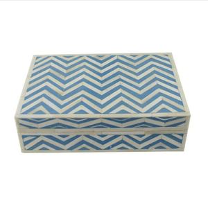 Cajas de Madera y Hueso, Amplia Gama de Cajas Decorativas Indias de Madera y Hueso con Diseño en Zigzag Verde para Decoración del Hogar - Product Image 3