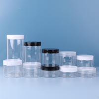 Pots en plastique PET de 30 ml/60 ml/120 ml/150 ml/200 ml/250 ml/300 ml/500 ml/1000 ml, contenants cosmétiques avec couvercles
