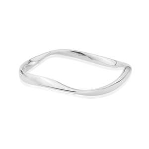 Handmade Happiness Sterling silver three twist bangle - Product Image 1