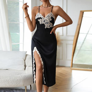 Lencería Sexy con Espalda Descubierta en Forma de V para Mujer, Camisón de Satén con Tirantes para Mujer - Product Image 1