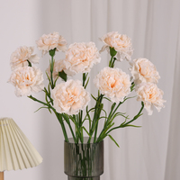 Vente en gros d'oeillet en latex Real Touch de haute qualité fleur décorative pour mariage maison oeillet blanc rose fleur artificielle
