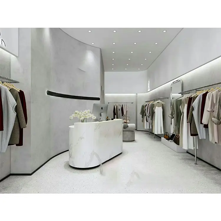 Magasin de vêtements design 3D de style moderne de bonne qualité Service de design d'intérieur avec meubles