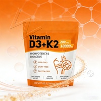 Compléments alimentaires de haute qualité en capsules molles de vitamine D3 + K2 pour la santé des os et l'augmentation de l'énergie pour les hommes et les femmes