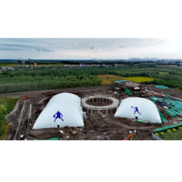 Grande Tente Dôme Gonflable en PVC pour Glamping, Soutenue par l'Air, pour Bâtiments Sportifs, avec Membrane en Béton à Pression, Quatre Saisons, Triple