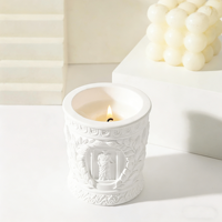 Boîte cadeau colorée en gypse, tasse ronde en relief, style européen, 120 g, bougies parfumées à la cire de soja, décoration de la maison, Noël