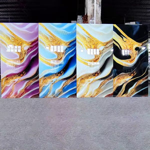 Dalles de pierre frittée Onyx Noir Or de Luxe 1200x2400, Carreaux muraux de salle de bain en porcelaine polie, Design personnalisé - Product Image 6