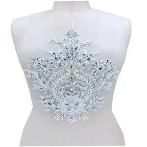 Deepeel AY113 Diy 의류 액세서리 다이아몬드 레이스 3D 꽃 패치 레이스 웨딩 드레스 화이트 아플리케