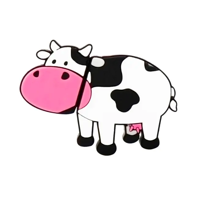 С изображением коровы, usb флэш-накопитель 2,0 usb флэш-накопитель с мультипликационными принтами «Резиновая Персонажа из мультфильма usb флэш-накопитель