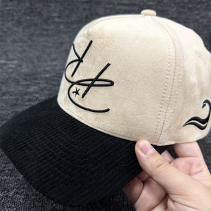 Gorra <span class=keywords><strong>de</strong></span> Pana Personalizada <span class=keywords><strong>de</strong></span> 5 Paneles con Bordado, Gorra <span class=keywords><strong>de</strong></span> Pana y Gamuza con Visera Curva Vintage, Gorra <span class=keywords><strong>de</strong></span> Béisbol Retro para Hombre - Product Image 3