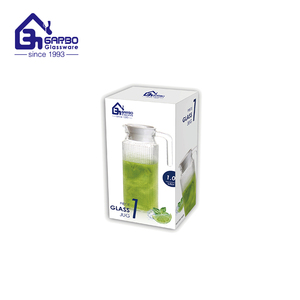 Jarra de Vidro com Design de Diamante em Relevo e Tampa, 1L, para Uso Doméstico - Product Image 5