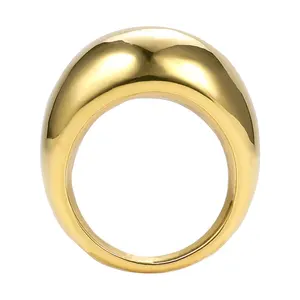 Dikke Glossy Vinger Accessoires Punk Ringen Hoge Kwaliteit 18K Verguld Roestvrij Staal Sieraden Voor Vrouwen Paren Cadeau R194022