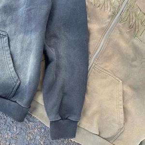 Nouveau sweat à capuche zippé pour homme, effet délavé à l'acide, effet décoloré par le soleil, broderie personnalisée, effet usé - Product Image 4