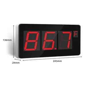 Thermomètre mural numérique extérieur avec capteur de température, commutateur Celsius/Fahrenheit, alarme de surchauffe pour piscine - Product Image 4