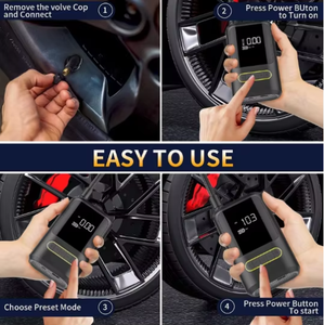 Compresor de Aire Portátil para Auto Hifly <span class=keywords><strong>8466</strong></span> - Batería Recargable, Pantalla Digital, Multiusos, Inflador de Neumáticos con Monitor de Presión - Product Image 2