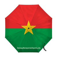 Parapluie pliant avec drapeau du Burkina Faso, ouverture et fermeture automatiques, parapluie compact, portable, grand format, pour la protection contre la pluie, résistant au vent