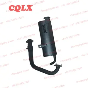 Motorcycle three wheeler spare parts tuk tuk exhaust system escape motorcycle exhaust pipe muffler for bajaj re 205 225 muffler