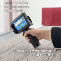Imprimante d'étiquettes à jet d'encre portable WAISU 12,7 mm avec écran tactile et batterie intégrée pour carton, papier, plastique - Impression de logo, date, code QR
