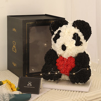 Fleur Préservée Artificielle Ours Rose Cadeau Saint Valentin Roses en Peluche Mousse Pe 25cm 40cm 70cm Rouge Écologique Fête des Mères