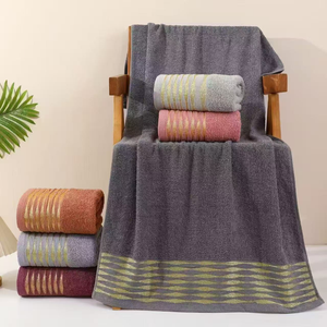 Set di Asciugamani da Bagno in Cotone di Lusso, Colori Misti con Motivo Geometrico, Rettangolari per Uso Domestico, Misura Adulto - Product Image 3