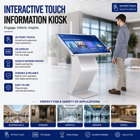 Kiosque interactif tactile avec graphiques animés 32/43/55 pouces, terminal de signalisation numérique, annuaire numérique pour aéroport, centre commercial, hôtel, entièrement en métal