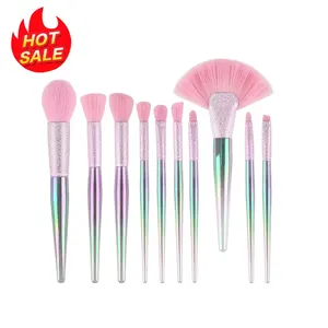 2024 New High Quality Cosmetics Gradient Color 10pcs best beauty Makeup Brush Set Unicorn professional synthetic make up brushes