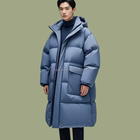 Manteau d'hiver long à capuche surdimensionné en duvet de canard blanc à 90 % pour homme, personnalisé ODM/OEM, pour blouson matelassé, par un fournisseur d'usine de créateurs