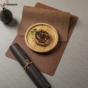 Belle décoration napperons lavables en cuir PU tapis de Table à manger antidérapants épais pour café de cuisine - Product Image 1