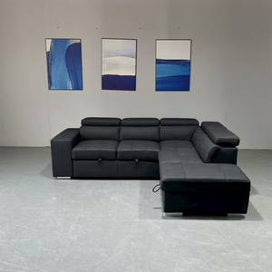 Nuovo Design Set di Divani in Pelle PU a Forma di L, Divano Letto Moderno Decorativo Convertibile per Soggiorno - Product Image 2