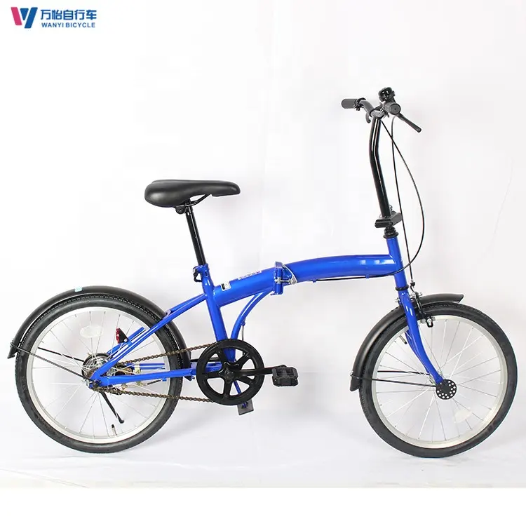 Складной велосипед от производителя, дешевый синий Односкоростной велосипед, размер колеса 20 дюймов, складной велосипед