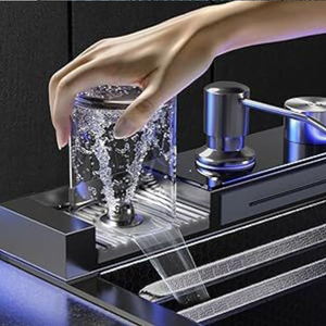 Fregadero <span class=keywords><strong>de</strong></span> Cocina <span class=keywords><strong>de</strong></span> Acero Inoxidable <span class=keywords><strong>de</strong></span> un Solo Tazón con Diseño <span class=keywords><strong>de</strong></span> Panal, Grifo con Pantalla LED Inteligente y Rociador Extraíble - Product Image 5