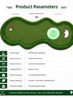 Tapis de golf miniature à neuf trous en gazon artificiel, tapis de putting personnalisé pour la maison ou le bureau, tapis d'entraînement au chipping intérieur/extérieur