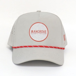 OEM 맞춤형 고품질 5 패널 레이저 컷 구멍 뚫린 방수 스포츠 야구 모자 고무 로고 퍼포먼스 남성용 아빠 모자 - Product Image 2