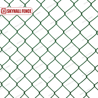 Cerca de eslabones de cadena de campo de fútbol galvanizado recubierto de PVC verde