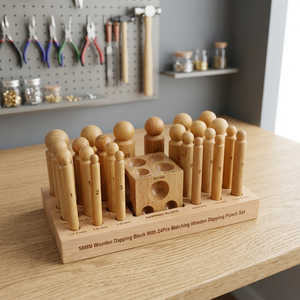 Juego de Punzones de Cúpula SUNTOOLS/STIPL Modelo 294W de Alta Calidad, 24 Piezas, de Madera con Bloque, Herramienta para Hacer Joyas, Precio al por Mayor - Product Image 4