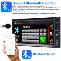 Autoradio double DIN 7 pouces avec CarPlay sans fil, Android Auto, GPS, lecteur CD pour MP5, commande au volant 5.0, garantie 1 an