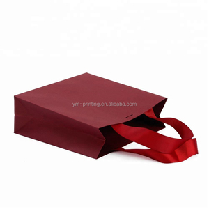 Custom Pantone Color Ivory Board Self Adhesive Seal Handle Luxury <b>Craft</b> Gift <b>Bag</b> Offset Printing Recyclable Feature 20x10x10cm - Product Image 5