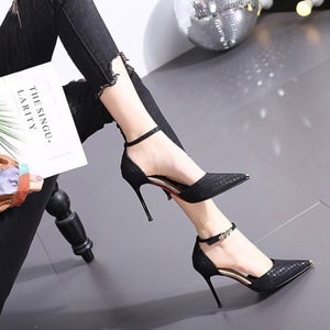 Sandales à talon aiguille fines et élégantes à bout pointu, style français, avec bride cheville, polyvalentes, pour femme, idéales pour le quotidien et les soirées, collection 2026 - Product Image 4