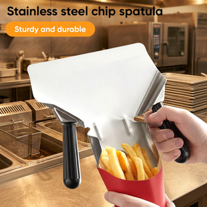 Pala para Papas Fritas de Acero Inoxidable de Alta Resistencia, Diseño de Cabeza Grande, Pala de Grado Alimenticio para Cocina Comercial de Comida Rápida, Venta al por Mayor - Product Image 1