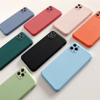 Casing HP iPhone 11 Pro X XR Xs Max TPU Liquid Silicone Lens Cube dengan Desain Klasik Lurus untuk iPhone 14 13 12 Pro Max 16 Pro