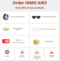Lunettes intelligentes AR sans fil INMO AIR3, double écran couleur 1080p 120Hz à haute fréquence de rafraîchissement, écran virtuel de cinéma et de jeu de 50 à 80 pouces