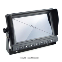 Moniteur robuste 7 pouces 2 canaux pour système de recul pour camions, remorques, fourgonnettes, camions à chevaux, tracteurs agricoles, chariots élévateurs