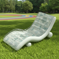 Chaise longue gonflable de plage en PVC personnalisée, matelas d'eau pour enfants avec impression de logo couleur personnalisée et design en maille