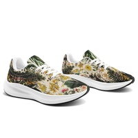 Baskets légères pour femme en cuir et maille, avec patchwork à motifs de champignons Amanita, logo personnalisable, semelle EVA, pour la marche et les occasions formelles, collection Printemps