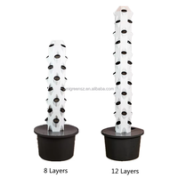 Système de culture hydroponique vertical à 12 étages Petal Tower avec support d'éclairage LED pour la culture de la laitue, des herbes et des légumes en intérieur et en extérieur