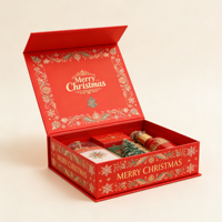 Boîte cadeau magnétique de Noël GOTOP avec impression et gaufrage festifs, structure robuste pour les cadeaux et l'emballage décoratif des fêtes