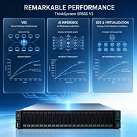 Serveur rack 2U AMD GPU pour centre de données IA, stockage ThinkSystem SR655 V3 avec baies NVMe SATA SAS en stock, garantie