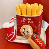 Série de jouets pour chiens en peluche qui couinent, en forme de sandwich fourré au lait, pour la vente en gros, pour animaux de compagnie